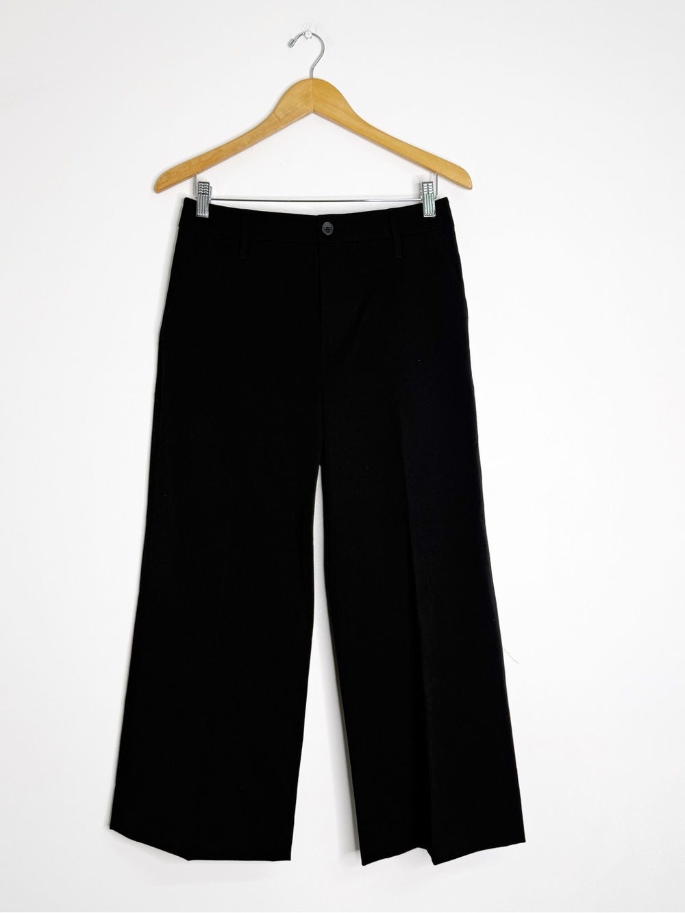 Banana Republic Tailored Performance Wide Leg Crop Pants Black Size 8 NwT